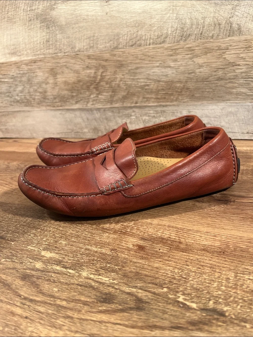 Cole‎ Haan Men's Howland Penny Loafer Driving Shoes in Chestnut